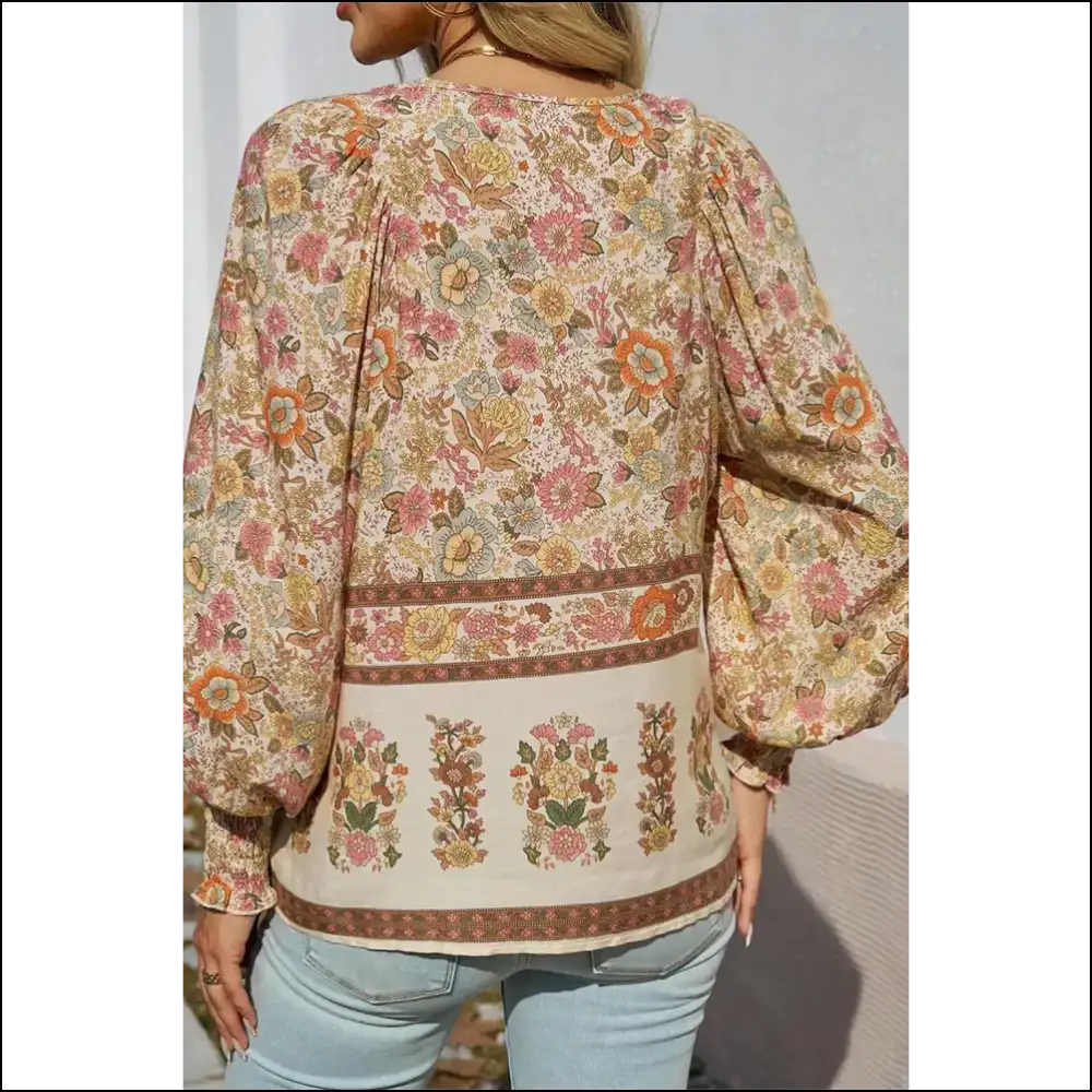 Yellow Floral Tie Neck: i Woke Up this Cute!🌼 Needful Things - Blouses on Sale Worldwide Shipping