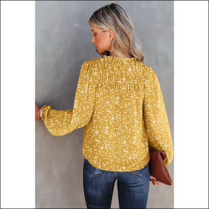 Yellow Frill Split: Unleash your Inner Basic (but Chic) Goddess 💛 Needful Things - Blouses on Sale Worldwide Shipping