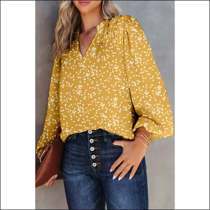 Yellow Frill Split: Unleash your Inner Basic (but Chic) Goddess 💛 Needful Things - Blouses on Sale Worldwide Shipping