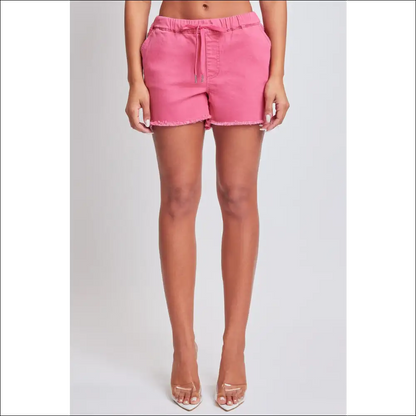 Ymi Drawstring Raw Hem Shorts - Trendy & Chic - on Sale Worldwide Shipping