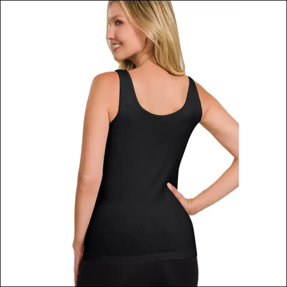 Zenana 2-way V-neck & U-neck Seamless Tank - Tops on Sale Worldwide Shipping