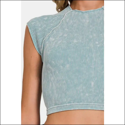 Zenana Chic Ribbed Cropped Top - Tank Tops on Sale Worldwide Shipping