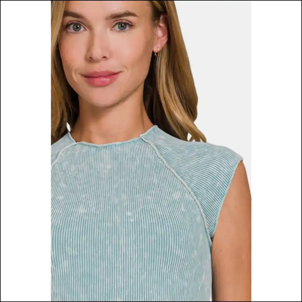Zenana Chic Ribbed Cropped Top - Tank Tops on Sale Worldwide Shipping