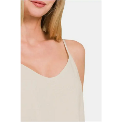 Zenana Chic Two Layered Spaghetti Strap Cami - Tank Tops on Sale Worldwide Shipping