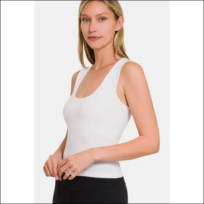 Zenana Cropped Padded Seamless Tank - Chic Comfort - Tops on Sale Worldwide Shipping