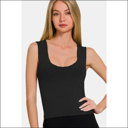 Zenana Cropped Padded Seamless Tank - Tops on Sale Worldwide Shipping