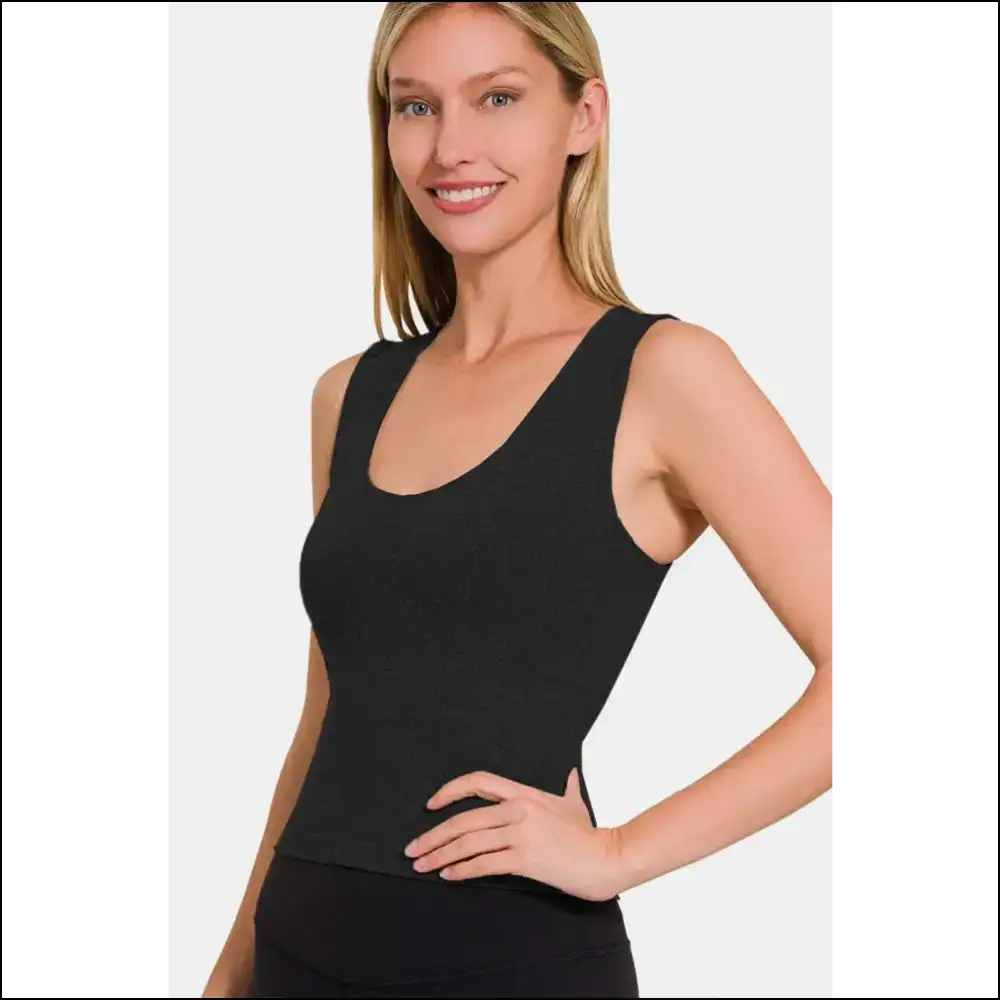 Zenana Cropped Padded Seamless Tank - Tops on Sale Worldwide Shipping