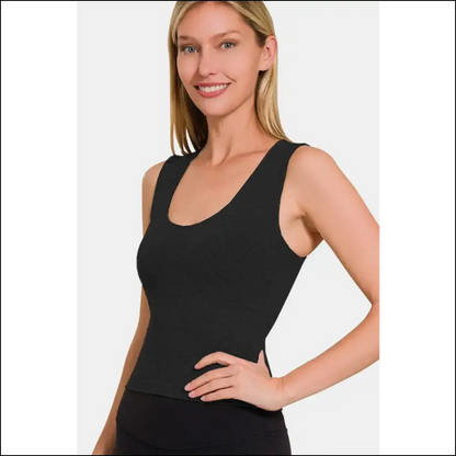 Zenana Cropped Padded Seamless Tank - Tops on Sale Worldwide Shipping