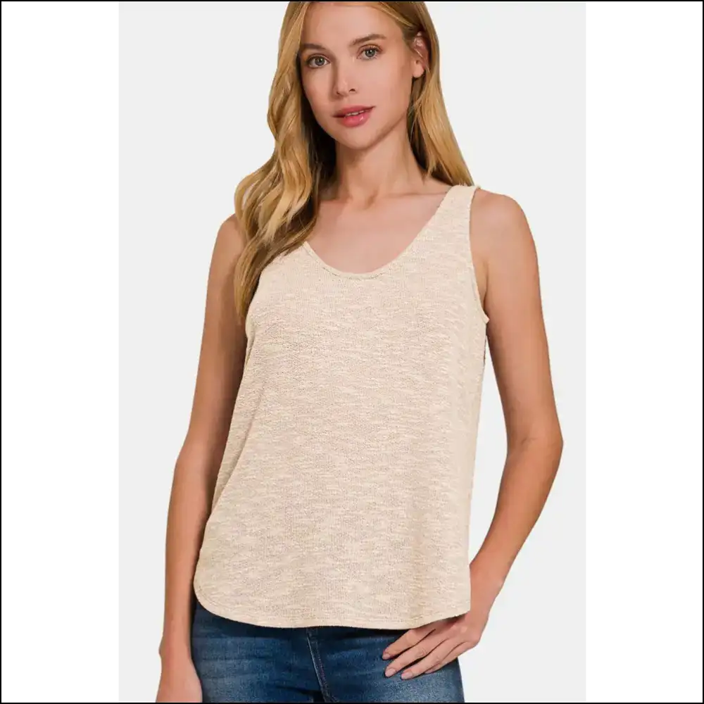 Zenana Curved Hem Chic Tank Top - Tops on Sale Worldwide Shipping