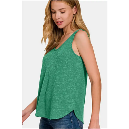 Zenana Curved Hem Round Neck Tank - Chic & Stylish - Tops on Sale Worldwide Shipping