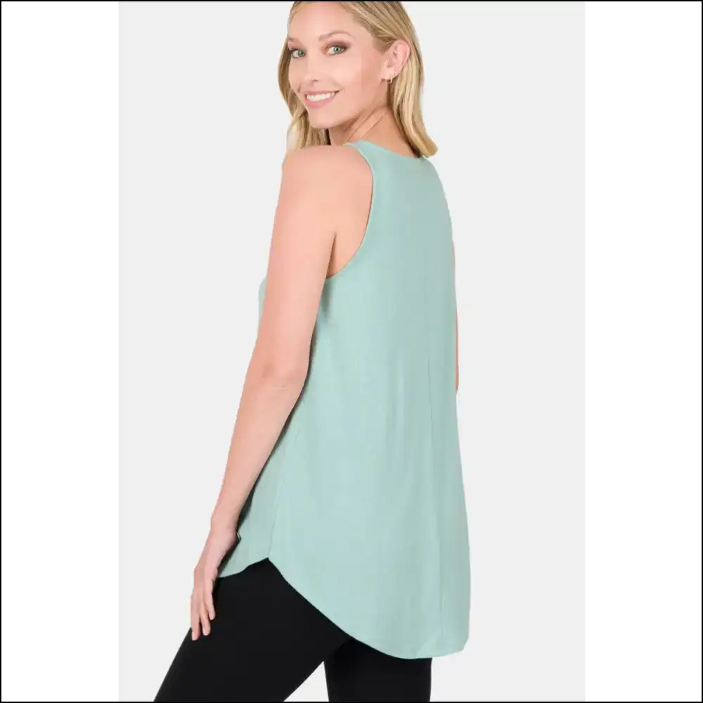 Zenana Curved Hem Tank - Effortless Chic - Tops on Sale Worldwide Shipping