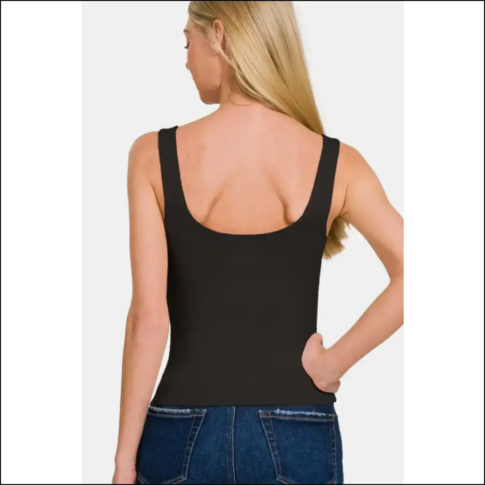 Zenana Double Layer Round Neck Tank - Stylish & Chic - Tops on Sale Worldwide Shipping