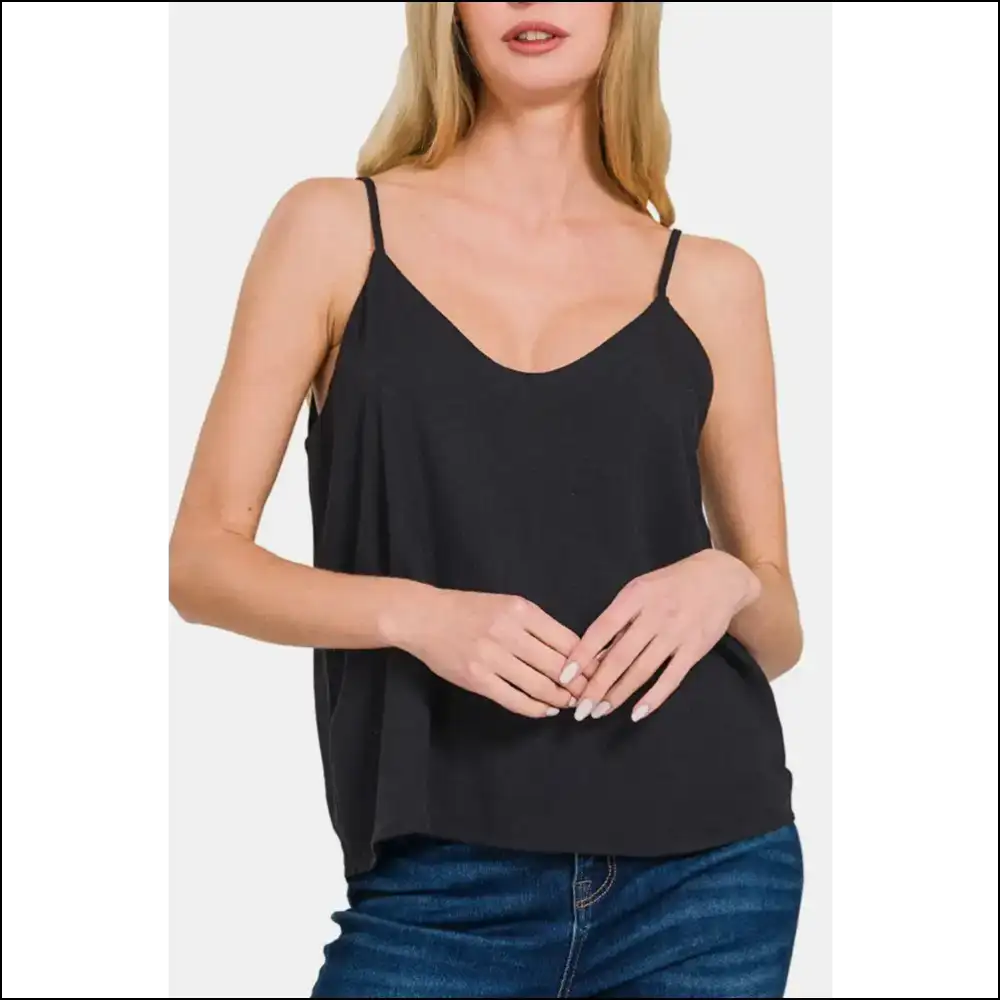 Zenana Double Layer Spaghetti Strap Cami - Tank Tops on Sale Worldwide Shipping