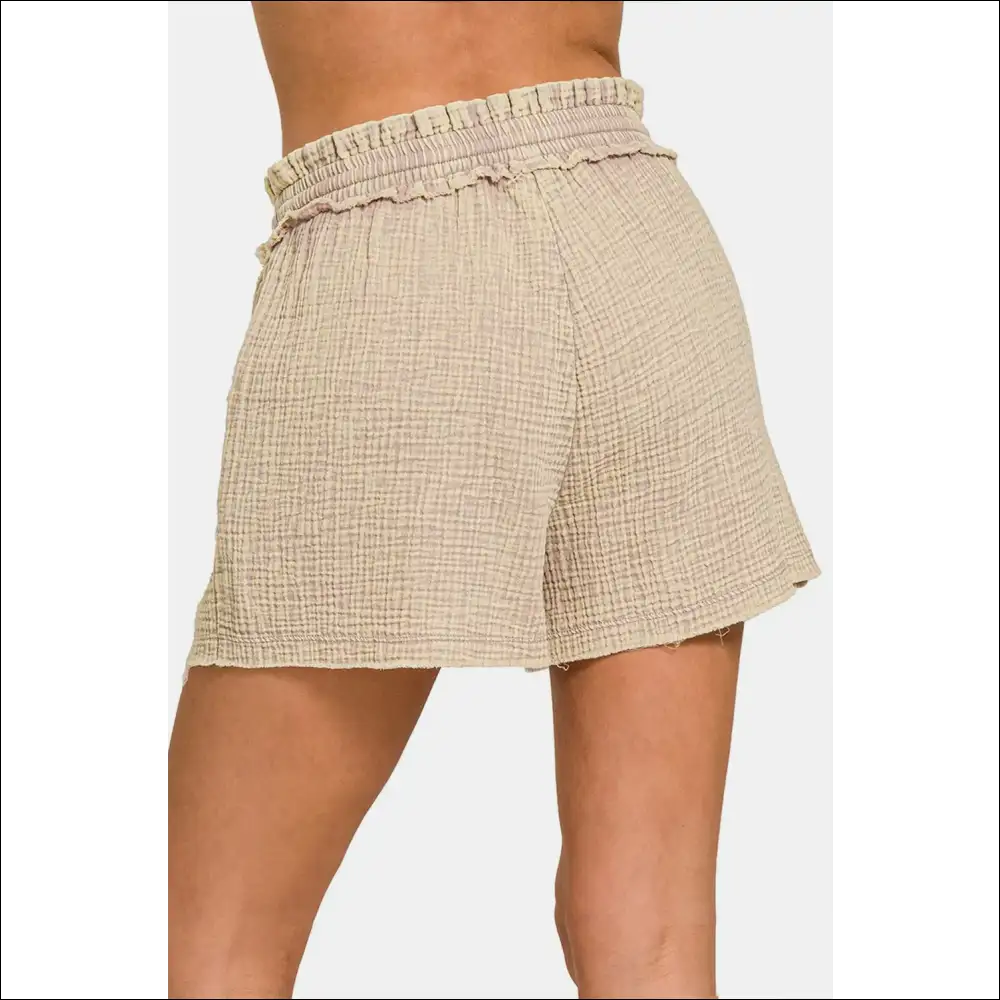 Zenana Frayed Hem Drawstring Shorts - on Sale Worldwide Shipping