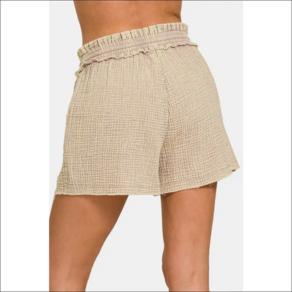Zenana Frayed Hem Drawstring Shorts - on Sale Worldwide Shipping