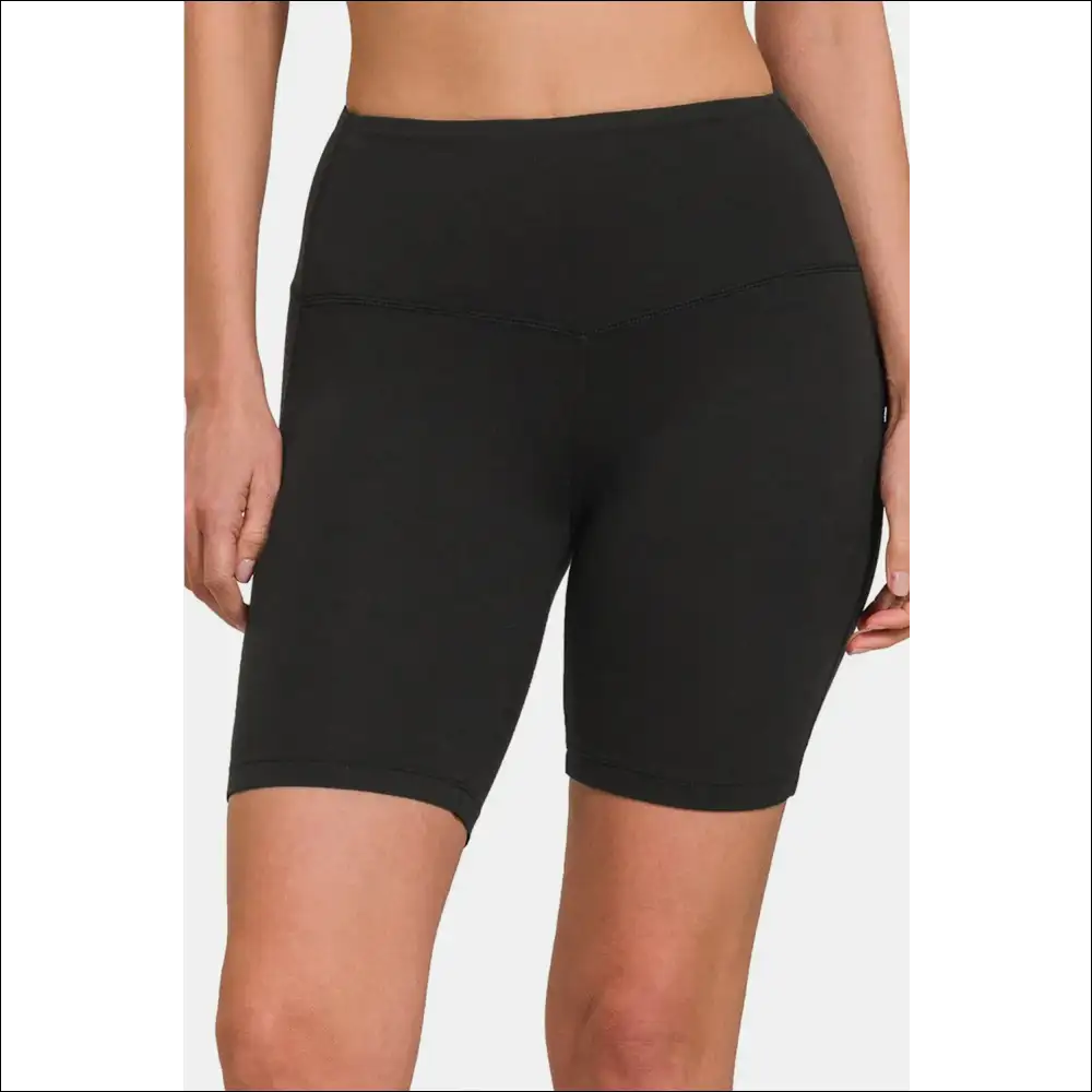 Zenana High Waist Active Shorts - Move in Style - Black / s - on Sale Worldwide Shipping