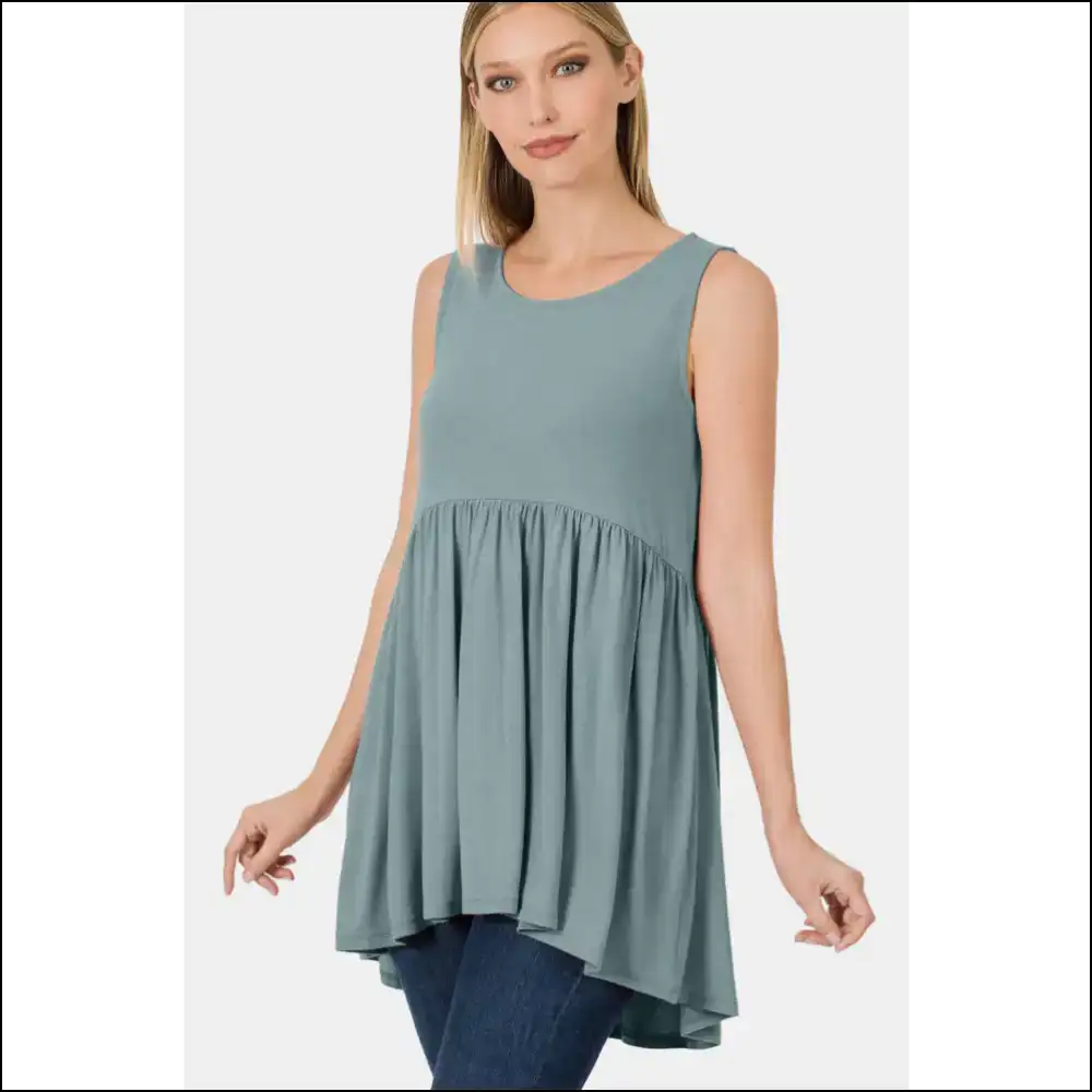 Zenana Playful Babydoll Top - Tank Tops on Sale Worldwide Shipping