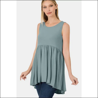 Zenana Playful Babydoll Top - Tank Tops on Sale Worldwide Shipping