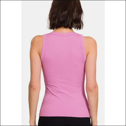 Zenana Ribbed Crew Neck Tank - Timeless & Chic - Tops on Sale Worldwide Shipping