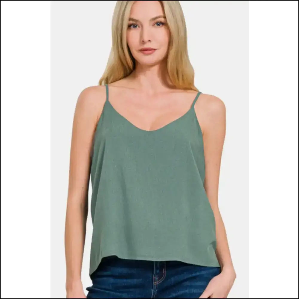 Zenana Two Layered Spaghetti Strap Cami - Tank Tops on Sale Worldwide Shipping