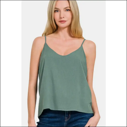 Zenana Two Layered Spaghetti Strap Cami - Tank Tops on Sale Worldwide Shipping