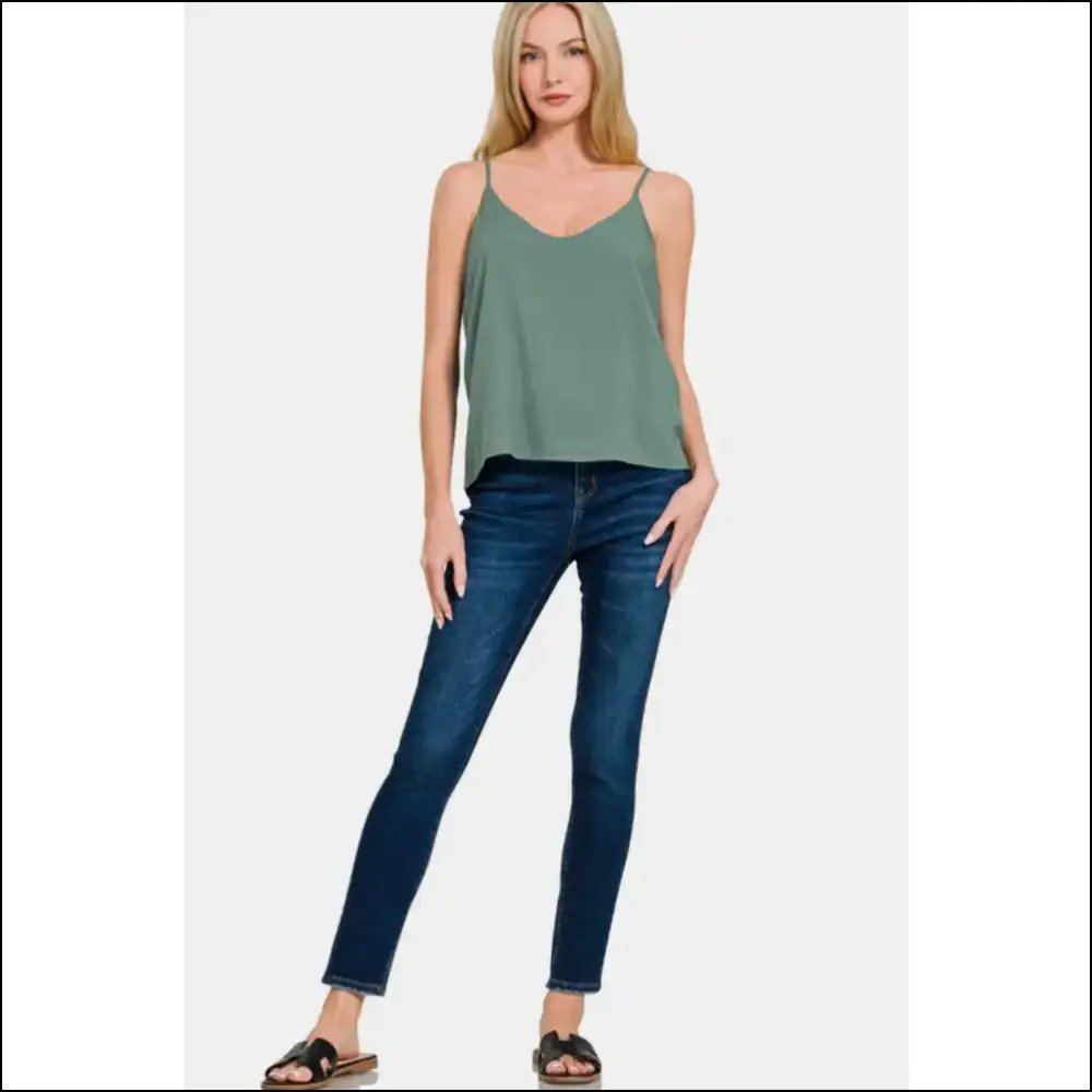 Zenana Two Layered Spaghetti Strap Cami - Tank Tops on Sale Worldwide Shipping