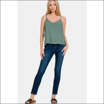 Zenana Two Layered Spaghetti Strap Cami - Tank Tops on Sale Worldwide Shipping