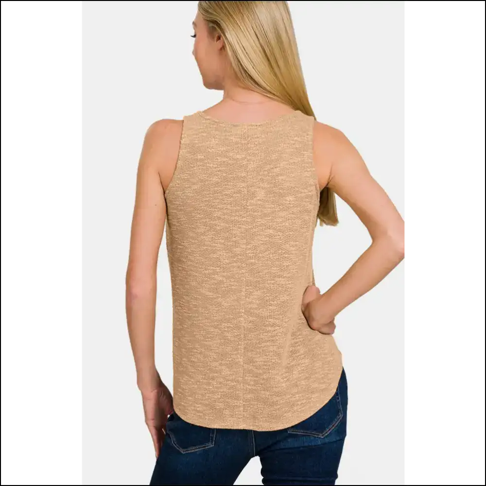 Zenana V-neck Curved Hem Tank - Chic & Versatile - Tops on Sale Worldwide Shipping