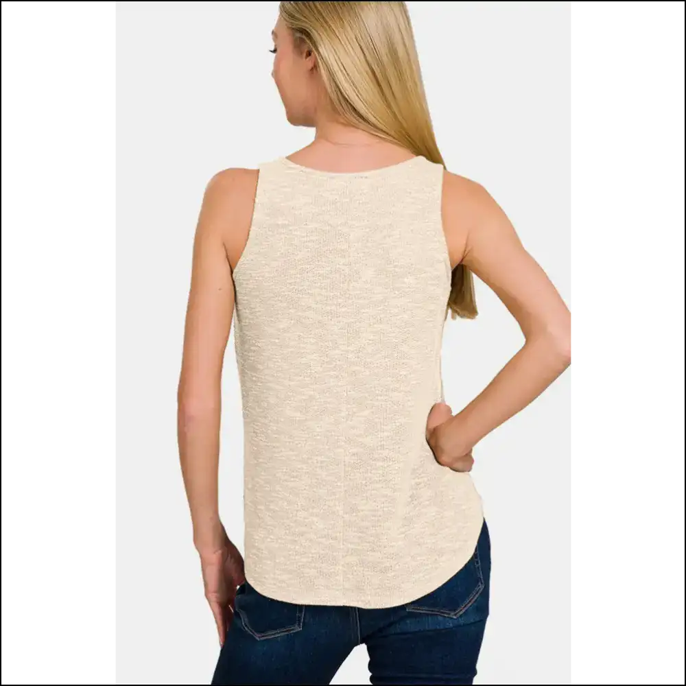 Zenana V-neck Curved Hem Tank - Effortless Chic - Tops on Sale Worldwide Shipping