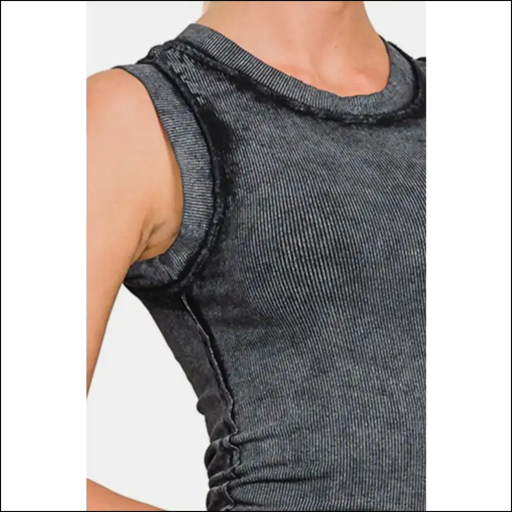 Zenana Washed Ribbed Bliss: for the Goddess who Loves Comfort and Humor! 😏✨ - Tank Tops on Sale Worldwide Shipping