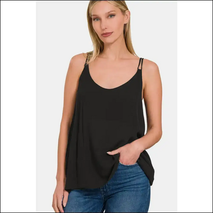 Zenana Woven Double Spaghetti: Fashion’s Secret Weapon for Adulting 😎 - Tank Tops on Sale Worldwide Shipping